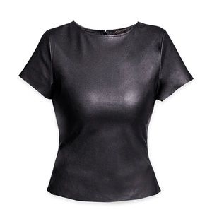 STRETCH LEATHER TEE AS by DF